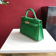 Forubags Hermes Kelly Mini II Epsom Handmade Gold Buckle Bamboo Green - 19cm - 5