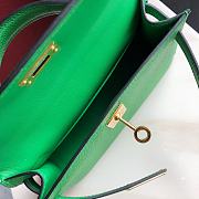 Forubags Hermes Kelly Mini II Epsom Handmade Gold Buckle Bamboo Green - 19cm - 3