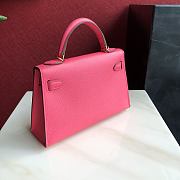 Forubags Hermes Kelly Mini II Epsom Handmade Gold Buckle Powder Rose Pink - 19cm - 6