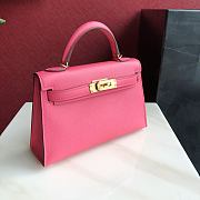Forubags Hermes Kelly Mini II Epsom Handmade Gold Buckle Powder Rose Pink - 19cm - 4