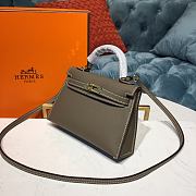 Forubags Hermes Kelly Semi-Hand Sewn Imported Calfskin Elephant Grey – 19x5.5x12.5 cm - 2