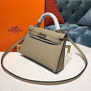 Forubags Hermes Kelly Semi-Hand Sewn Imported Calfskin Dove Grey – 19x5.5x12.5 cm - 6