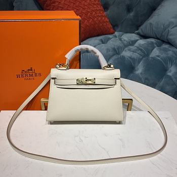 Forubags Hermes Kelly Semi-Hand Sewn Imported Calfskin White – 19x5.5x12.5 cm