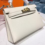 Forubags Hermes Kelly Semi-Hand Sewn Imported Calfskin White – 19x5.5x12.5 cm - 5