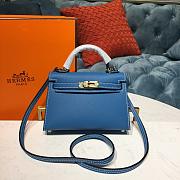 Forubags Hermes Kelly Semi-Hand Sewn Imported Calfskin Paradise Blue – 19x5.5x12.5 cm - 1