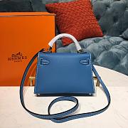 Forubags Hermes Kelly Semi-Hand Sewn Imported Calfskin Paradise Blue – 19x5.5x12.5 cm - 6