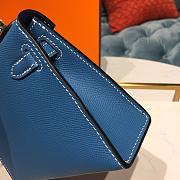 Forubags Hermes Kelly Semi-Hand Sewn Imported Calfskin Paradise Blue – 19x5.5x12.5 cm - 5