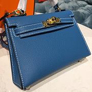 Forubags Hermes Kelly Semi-Hand Sewn Imported Calfskin Paradise Blue – 19x5.5x12.5 cm - 4