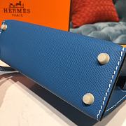 Forubags Hermes Kelly Semi-Hand Sewn Imported Calfskin Paradise Blue – 19x5.5x12.5 cm - 3