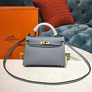 Forubags Hermes Kelly Semi-Hand Sewn Imported Calfskin Light Blue – 19x5.5x12.5 cm - 1