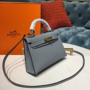 Forubags Hermes Kelly Semi-Hand Sewn Imported Calfskin Light Blue – 19x5.5x12.5 cm - 2