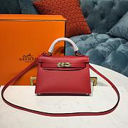 Forubags Hermes Kelly Semi-Hand Sewn Imported Calfskin Flag Red – 19x5.5x12.5 cm - 1