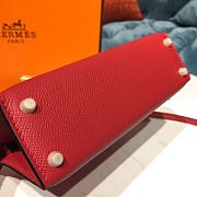 Forubags Hermes Kelly Semi-Hand Sewn Imported Calfskin Flag Red – 19x5.5x12.5 cm - 5