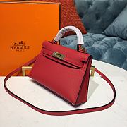 Forubags Hermes Kelly Semi-Hand Sewn Imported Calfskin Flag Red – 19x5.5x12.5 cm - 3