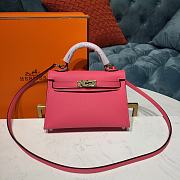 Forubags Hermes Kelly Semi-Hand Sewn Imported Calfskin Rose Azalee – 19x5.5x12.5 cm - 1