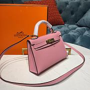 Forubags Hermes Kelly Semi-Hand Sewn Imported Calfskin Rose Confetti – 19x5.5x12.5 cm - 3