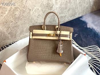 Forubags Hermes Birkin Crocodile Pattern Grey – 30x22x16 cm