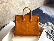 Forubags Hermes Birkin Crocodile Pattern Gold Brown – 30x22x16 cm - 4