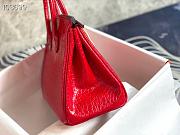 Forubags Hermes Birkin Crocodile Pattern Flag Red – 30x22x16 cm - 2