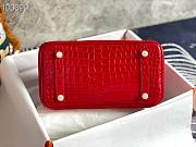 Forubags Hermes Birkin Crocodile Pattern Flag Red – 30x22x16 cm - 5