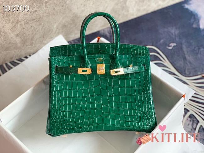 Forubags Hermes Birkin Crocodile Pattern Green – 30x22x16 cm - 1