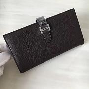 Forubags Hermes Bearn Two-Fold Togo Leather Wallet Dark Brown – 17.5x9x0.5 cm - 1