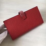 Forubags Hermes Bearn Two-Fold Togo Leather Wallet Flag Red – 17.5x9x0.5 cm - 3