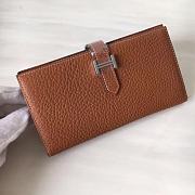Forubags Hermes Bearn Two-Fold Togo Leather Wallet Natural Yellow – 17.5x9x0.5 cm - 1