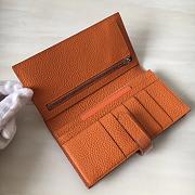 Forubags Hermes Bearn Two-Fold Togo Leather Wallet Orange – 17.5x9x0.5 cm - 6