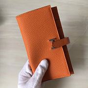Forubags Hermes Bearn Two-Fold Togo Leather Wallet Orange – 17.5x9x0.5 cm - 4