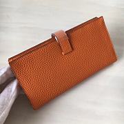 Forubags Hermes Bearn Two-Fold Togo Leather Wallet Orange – 17.5x9x0.5 cm - 2