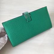 Forubags Hermes Bearn Two-Fold Togo Leather Wallet Bamboo Green – 17.5x9x0.5 cm - 6
