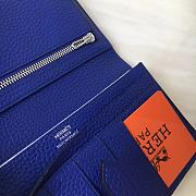 Forubags Hermes Bearn Two-Fold Togo Leather Wallet Blue – 17.5x9x0.5 cm - 5