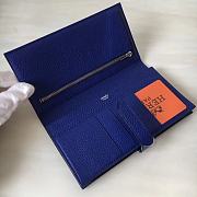 Forubags Hermes Bearn Two-Fold Togo Leather Wallet Blue – 17.5x9x0.5 cm - 4