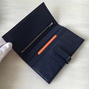 Forubags Hermes Bearn Two-Fold Togo Leather Wallet Sapphire Blue – 17.5x9x0.5 cm - 5