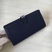 Forubags Hermes Bearn Two-Fold Togo Leather Wallet Sapphire Blue – 17.5x9x0.5 cm - 4
