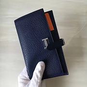 Forubags Hermes Bearn Two-Fold Togo Leather Wallet Sapphire Blue – 17.5x9x0.5 cm - 3
