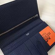 Forubags Hermes Bearn Two-Fold Togo Leather Wallet Sapphire Blue – 17.5x9x0.5 cm - 2
