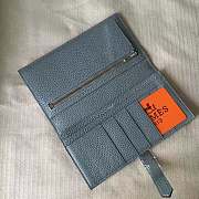 Forubags Hermes Bearn Two-Fold Togo Leather Wallet Linen Blue – 17.5x9x0.5 cm - 6