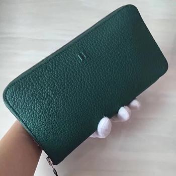 Forubags Hermes Single Zipper Wallet Togo Leather Wallet Malachite Green –20x11x1.5 cm