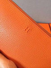 Forubags Hermes Single Zipper Wallet Togo Leather Wallet Classic Orange –20x11x1.5 cm - 2