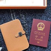 Forubags Hermes Dogon Passport Holder Laser Hardware Buckle 8W Wallet Golden Brown –15x11 cm - 6