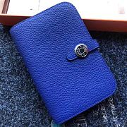 Forubags Hermes Dogon Passport Holder Laser Hardware Buckle 8W Wallet Blue –15x11 cm - 1