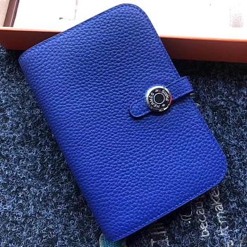 Forubags Hermes Dogon Passport Holder Laser Hardware Buckle 8W Wallet Blue –15x11 cm