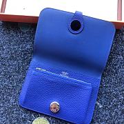 Forubags Hermes Dogon Passport Holder Laser Hardware Buckle 8W Wallet Blue –15x11 cm - 6