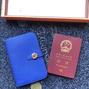 Forubags Hermes Dogon Passport Holder Laser Hardware Buckle 8W Wallet Blue –15x11 cm - 3