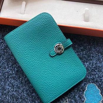 Forubags Hermes Dogon Passport Holder Laser Hardware Buckle 8W Wallet Malachite Green –15x11 cm