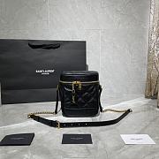 Forubags YSL 80'S Vanity Bag In Carré-Quilted Grain De Poudre Embossed Leather Black – 649779 - 14.5x16.5x9 cm - 1