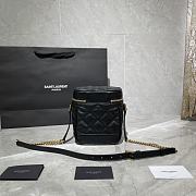 Forubags YSL 80'S Vanity Bag In Carré-Quilted Grain De Poudre Embossed Leather Black – 649779 - 14.5x16.5x9 cm - 5
