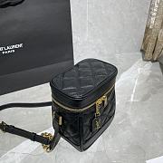 Forubags YSL 80'S Vanity Bag In Carré-Quilted Grain De Poudre Embossed Leather Black – 649779 - 14.5x16.5x9 cm - 3